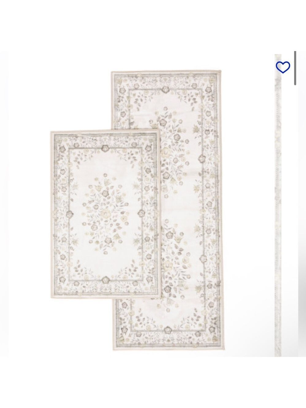 Elegant Floral 2pk Washable Rugs